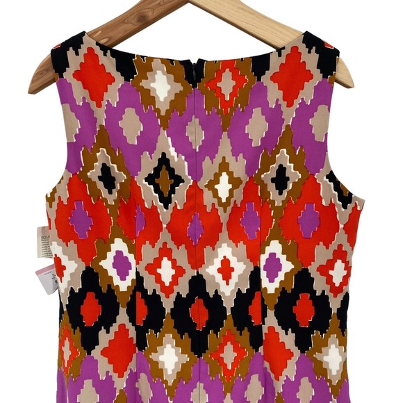 Kim Rogers Women’s Dress Sheath Sleeveless Red Multi Print Career Statement 10 - Picture 6 of 10